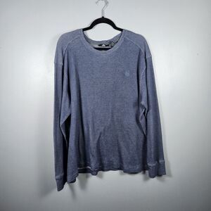 Wrangler Waffle Knit Thermal Shirt Navy Blue Size XXL 2XL Long Sleeve Pullover